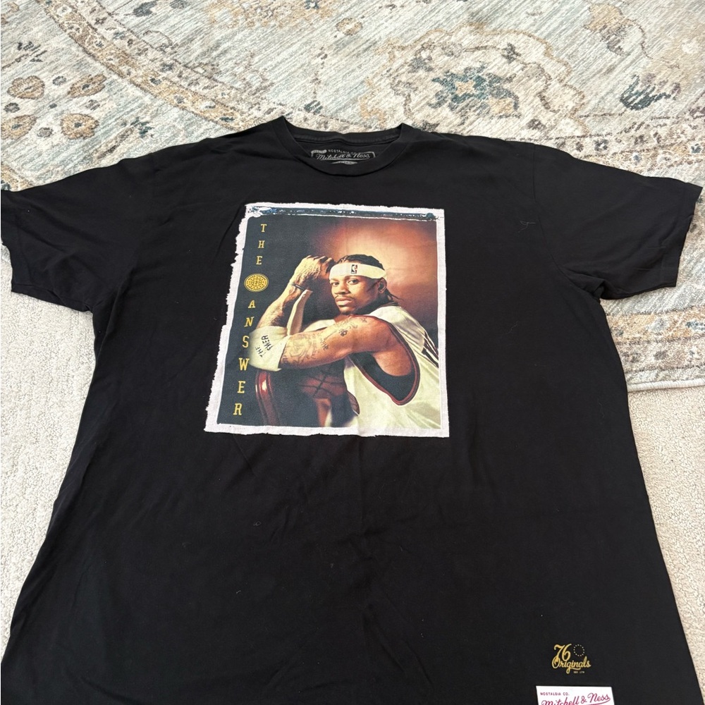 Mitchell & Ness Black Graphic Tee with Iconic Print